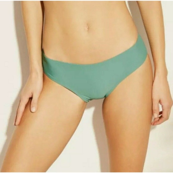 Cheeky Bikini Swim Bottom Sage Juniors 15/17 Womens 12/14 Ruched Cinched Back - Picture 11 of 12